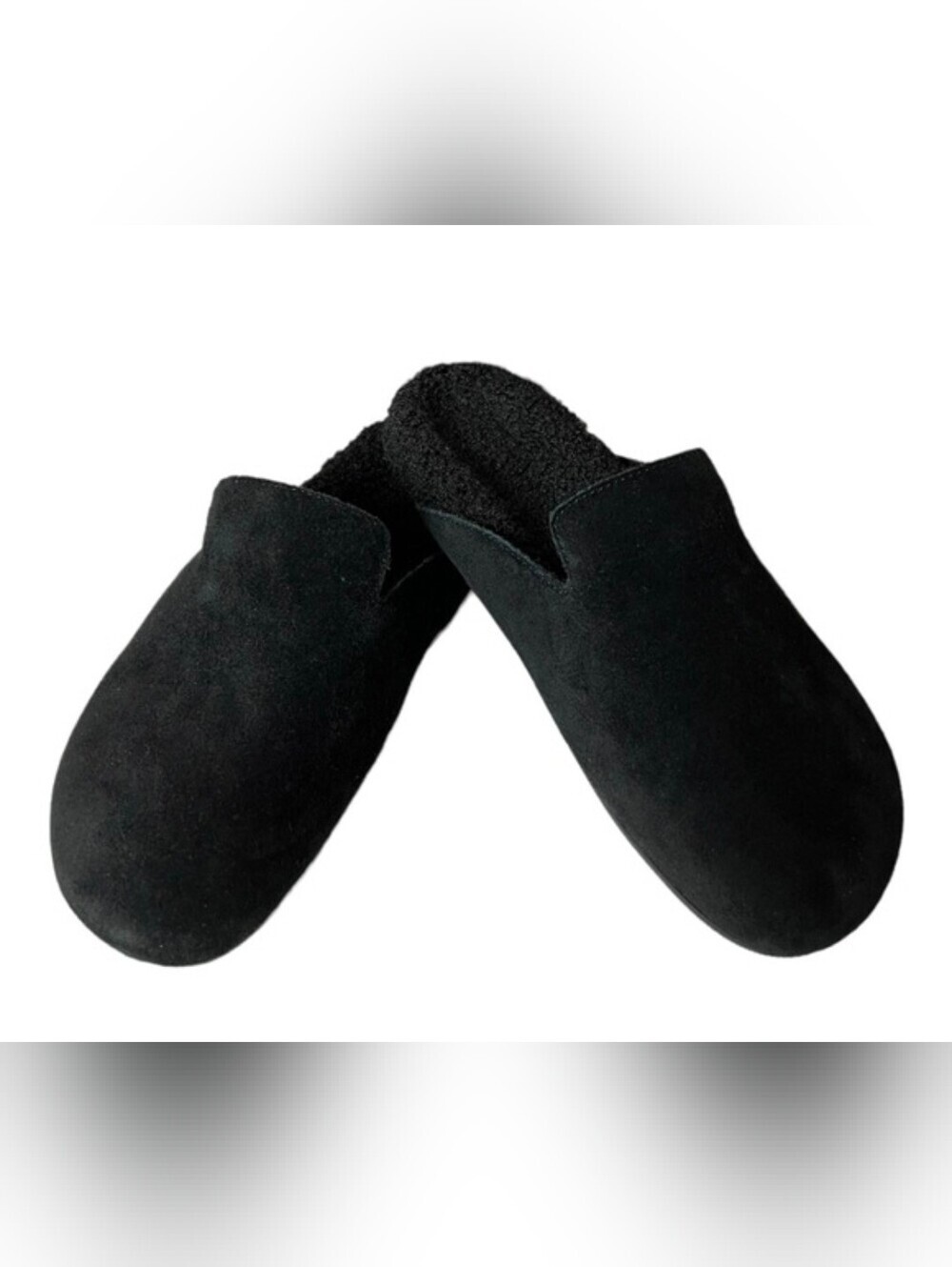 J.Crew Pacific Sherpa Lined Suede Clog Black Size 8.5 EUC